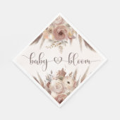 Baby in Bloom boho Pampas Gras Mädchen Babydusche Serviette (Ecke)