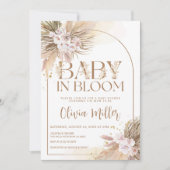 Baby in Bloom Boho Pampas Grass Baby Dusche Einladung (Vorderseite)