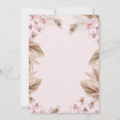 Baby in Bloom Boho Pampas Grass Baby Shower Einladung (Rückseite)