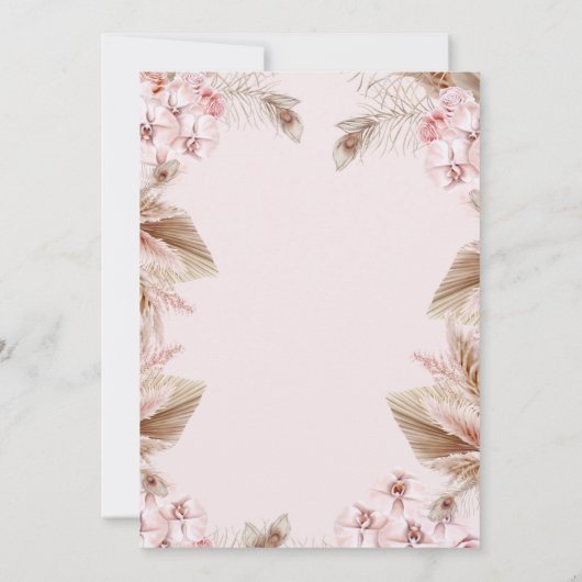 Baby in Bloom Boho Pampas Grass Baby Shower Einladung (Rückseite)