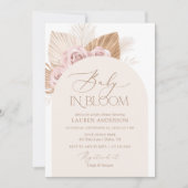 Baby in Bloom Boho Pampas Grass Girl Baby Dusche Einladung (Vorderseite)