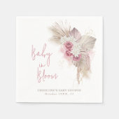 Baby in Bloom Boho Pink Roses Baby Dusche Serviette (Vorderseite)