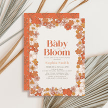 Baby in Bloom Boho Retro Floral Girl Babydusche