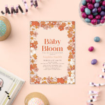 Baby in Bloom Boho Retro Groovy Floral Baby Dusche