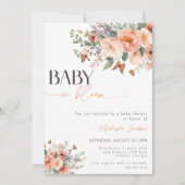 Baby in Bloom Boho Wasserfarbe Wildblume Dusche Einladung (Vorderseite)