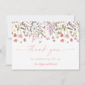 Baby in Bloom Boho Wildblume Babydusche Dankeskarte (Vorderseite)