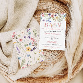 Baby in Bloom Boho Wildblume Babydusche Einladung