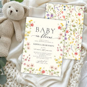 Baby in Bloom Boho Wildblume Babydusche Einladung