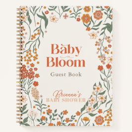 Baby in Bloom Boho Wildblume Girl Baby Gästebuch Notizblock