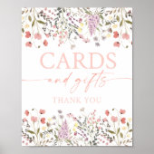 Baby in Bloom Boho Wildblume Karten und Geschenkze Poster (Vorne)