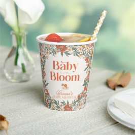 Baby in Bloom Boho Wildflower Baby Shower Pappbecher