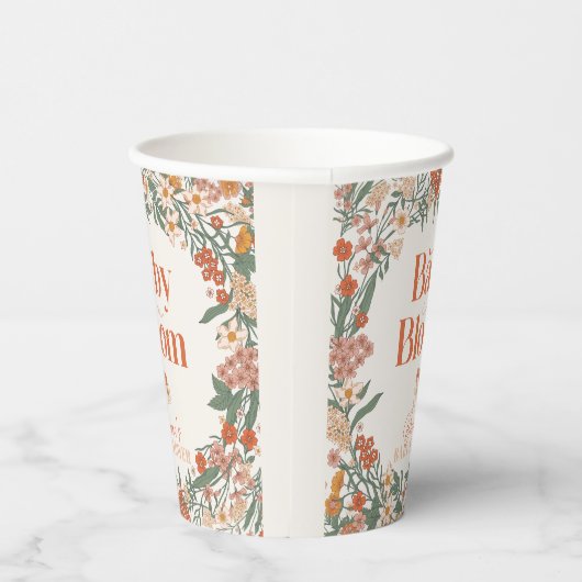 Baby in Bloom Boho Wildflower Baby Shower Pappbecher (Rechts)