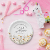 Baby In Bloom Boho Wildflower Baby Shower Pappteller (Party)