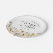 Baby In Bloom Boho Wildflower Baby Shower Pappteller (Schrägansicht)