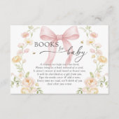 Baby in Bloom Book Request Pink Bow Baby Shower Begleitkarte (Vorderseite)