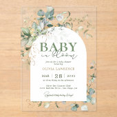 Baby in Bloom Botanical Eukalyptus Acryleinladungen (Vorderseite)