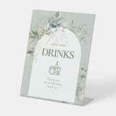 Baby in Bloom Botanical Eukalyptus Drinks Sockelschild (Vorderseite)