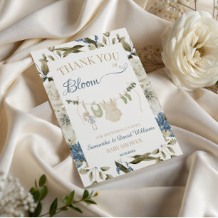 Baby in Bloom Botanische Wäscheleine Floral Dankeskarte