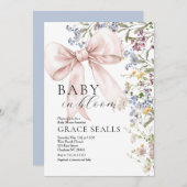 Baby in Bloom bow Baby Shower Einladung (Vorne/Hinten)