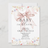 Baby in Bloom bow Baby Shower Einladung (Vorderseite)