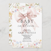Baby in Bloom bow Baby Shower Einladung (Vorne/Hinten)