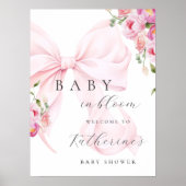 Baby in Bloom Bow Baby Shower Welcome Poster (Vorne)