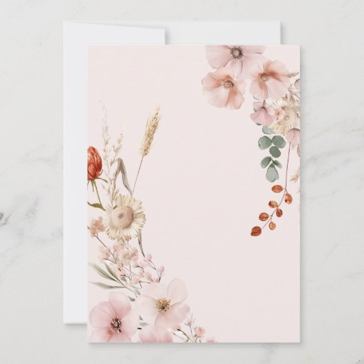 Baby in Bloom Bow Floral Baby Dusche Einladung (Rückseite)