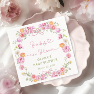 Baby in Bloom Bow Floral Baby Dusche Serviette