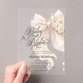 Baby in Bloom Bow Girl Baby Shower Acryleinladungen (Insitu (Handheld))