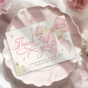 Baby in Bloom Bow Kinderdusche Danke Karte