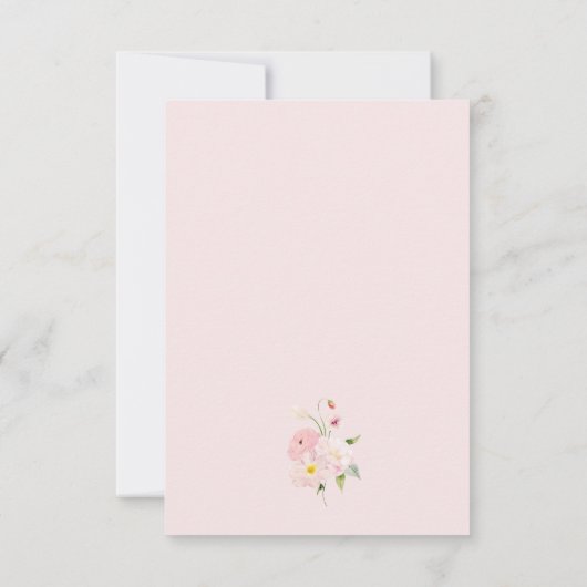 Baby in Bloom Bow Pink Danke Karte (Rückseite)