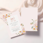 Baby in Bloom Bow Soft Pink Baby Dusche Einladung