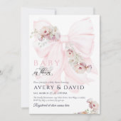 Baby in Bloom Bow Spring Garden Girl Baby Dusche Einladung (Vorderseite)