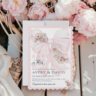 Baby in Bloom Bow Spring Garden Girl Baby Dusche Einladung