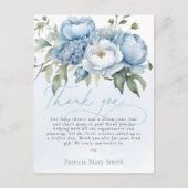 Baby in Bloom Boy Baby Shower Thank You Postkarte (Vorderseite)