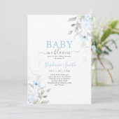 Baby in Bloom Boy Babydusche Einladung (Stehend Vorderseite)