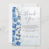 Baby in Bloom Boy Blue Floral Dusche Dankeskarte (Vorderseite)