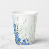 Baby in Bloom Boy Blue Floral Dusche Pappbecher (Rückseite)