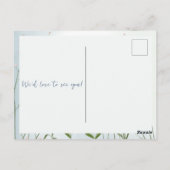 Baby in Bloom Boy Blue Floral Dusche Postkarte (Rückseite)