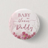 Baby in Bloom Boy Pink Blumendusche Daddy Button (Vorderseite)