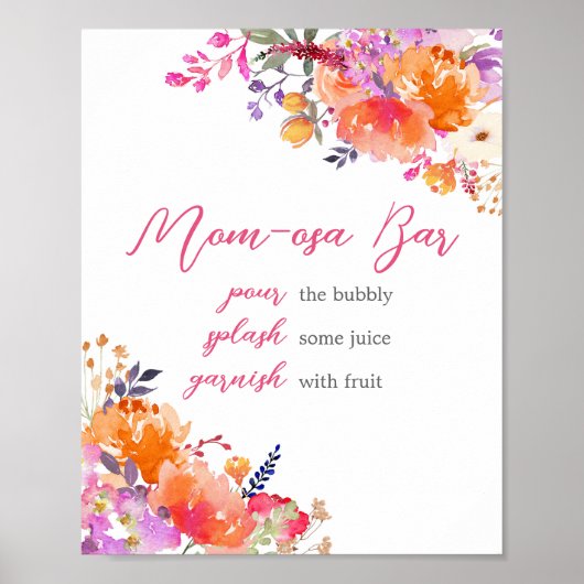 Baby in Bloom Bright Bloral Mama Osa Bar Poster (Vorne)