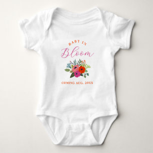 Baby in Bloom Bright Bloral Schwangerschaft Ankünd Strampler