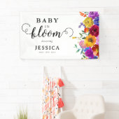 Baby in Bloom Bright & Bold Floral Baby Dusche Banner (Insitu)