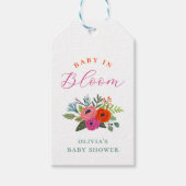 Baby in Bloom Bright Floral Baby Dusche Gefallen Geschenkanhänger (Vorderseite)