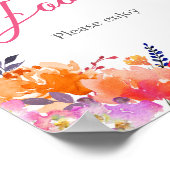 Baby in Bloom Bright Floral Baby Dusche Nahrung Poster (Ecke)