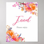 Baby in Bloom Bright Floral Baby Dusche Nahrung Poster (Vorne)