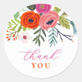 Baby in Bloom Bright Floral Baby Dusche Runder Aufkleber (Vorderseite)