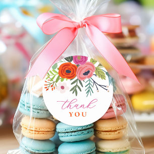 Baby in Bloom Bright Floral Baby Dusche Runder Aufkleber