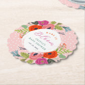 Baby in Bloom Bright Floral Baby Dusche Untersetzer (angewinkelt)