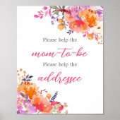 Baby in Bloom Bright Floral Envelope Station Poster (Vorne)